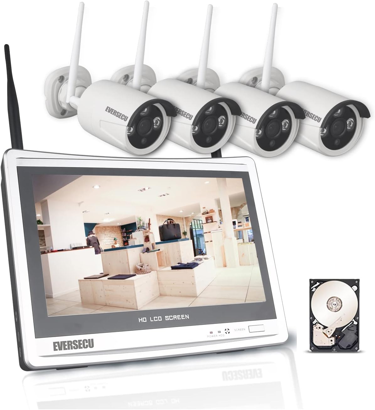 Expandable Wireless Security Camera System 4pcs 1080P Bullet IP Cameras 8CH NVR J7872