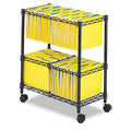 Two-Tier Rolling File Cart Black O7466