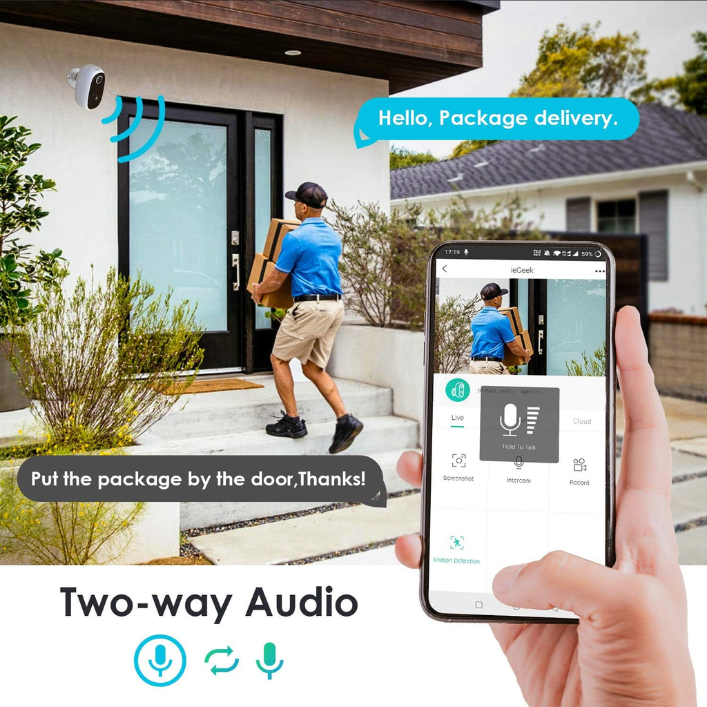 Battery Powered WiFi Wireless Security Camera 1080P Waterproof A739488
