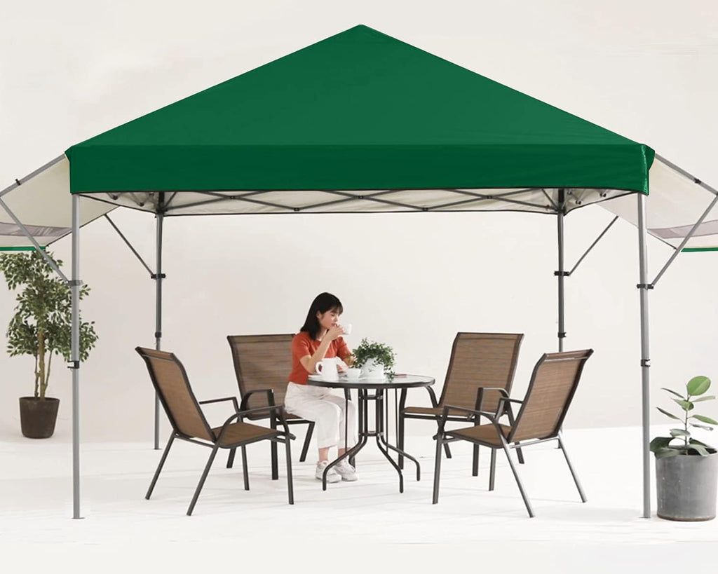 10x10 Pop-up Canopy Tent with Double Awnings Dark Gray T5285