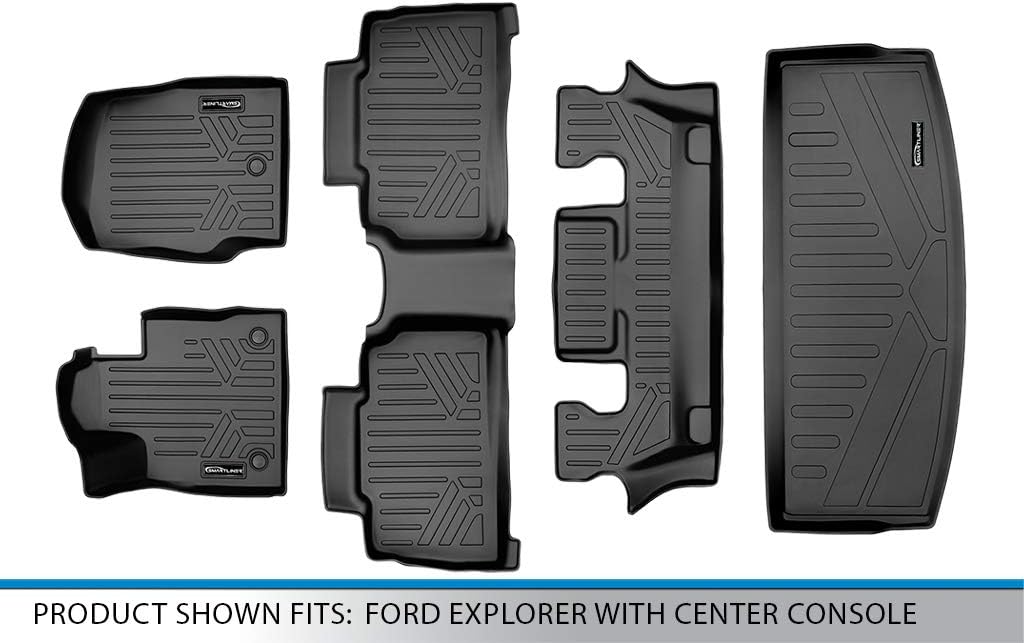 Black 3 Row Floor Mats and Cargo Liner Set S82779
