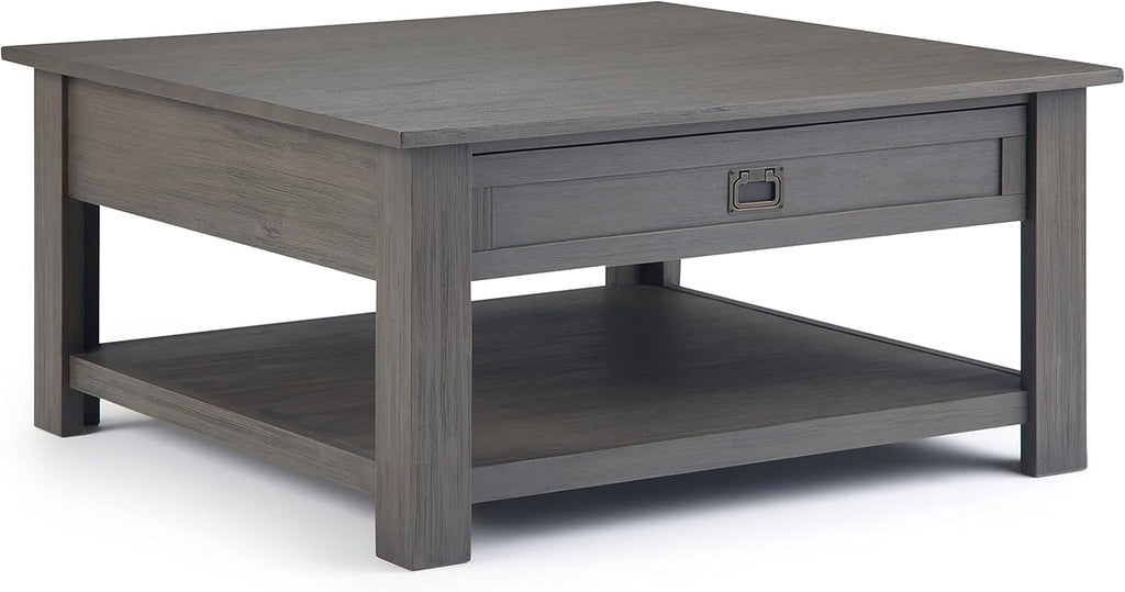 Solid Acacia Wood 38 inch Square Coffee Table Z7816