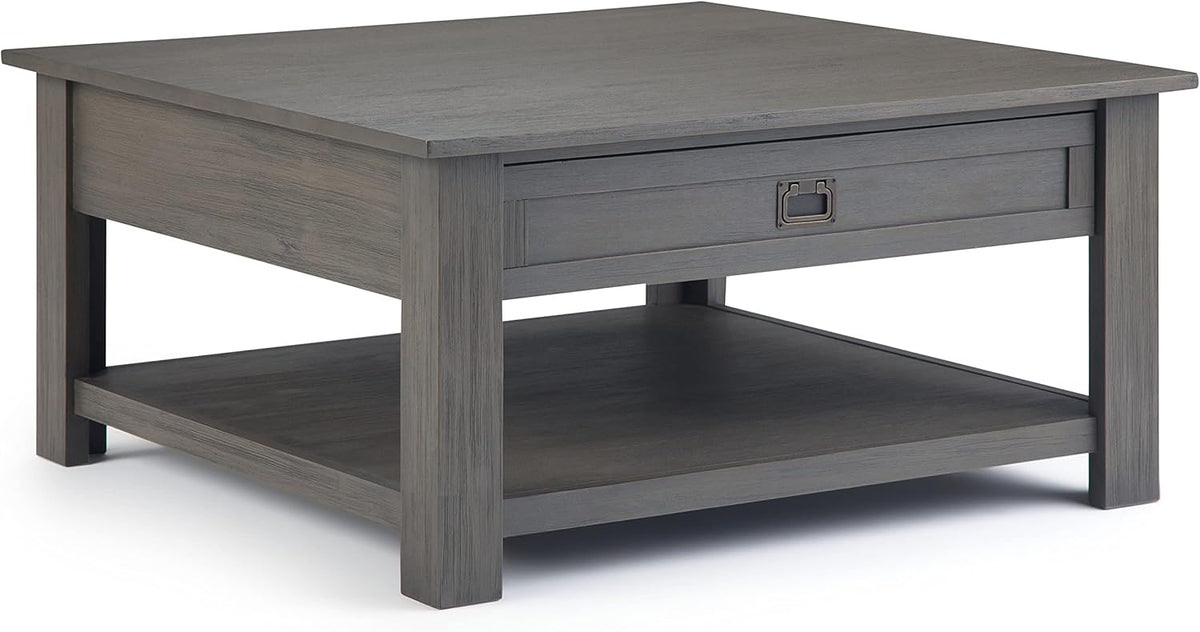 Solid Acacia Wood 38 inch Square Coffee Table Z7816
