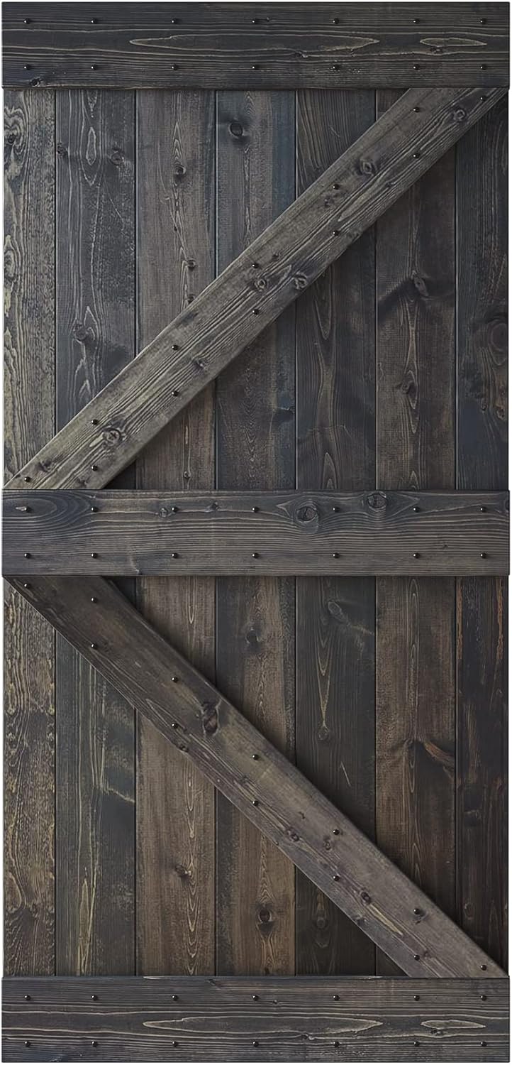 42 in x 84 in Knotty Wood Sliding Barn Door V18143