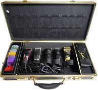 Black/Gold Frame Barber Case with Lock O96097