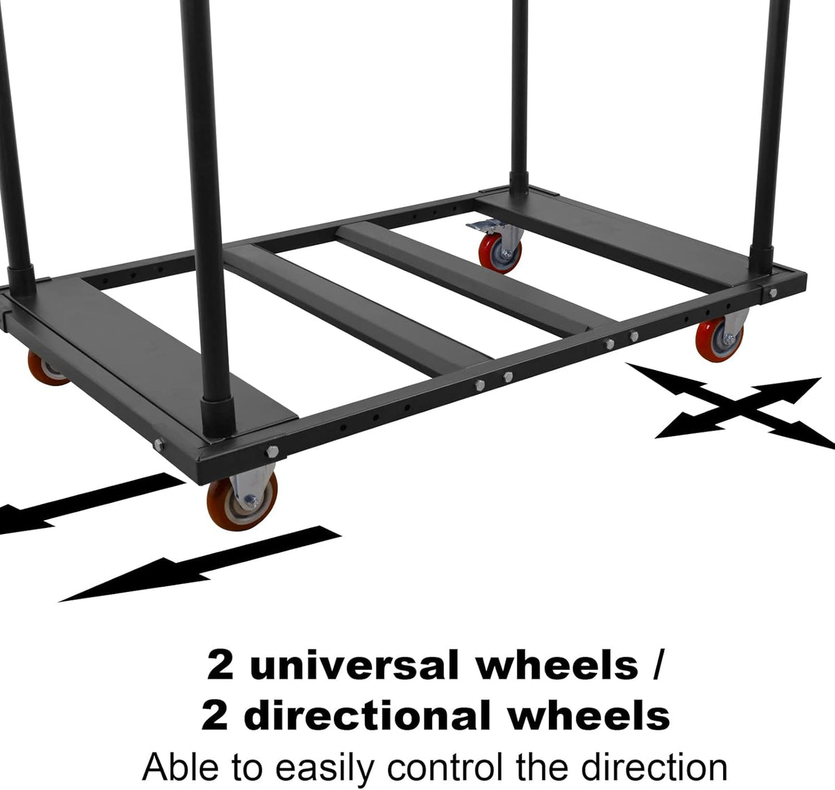 Folding Table Cart 60 Round Heavy Duty Black N61678