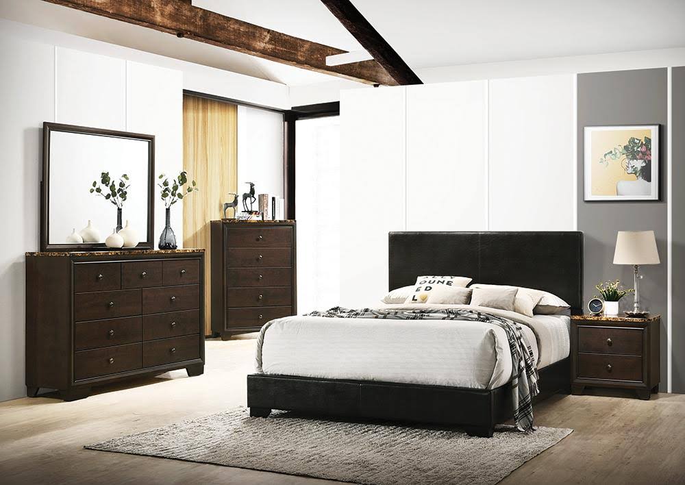 Black Full Upholstered Bed S9626