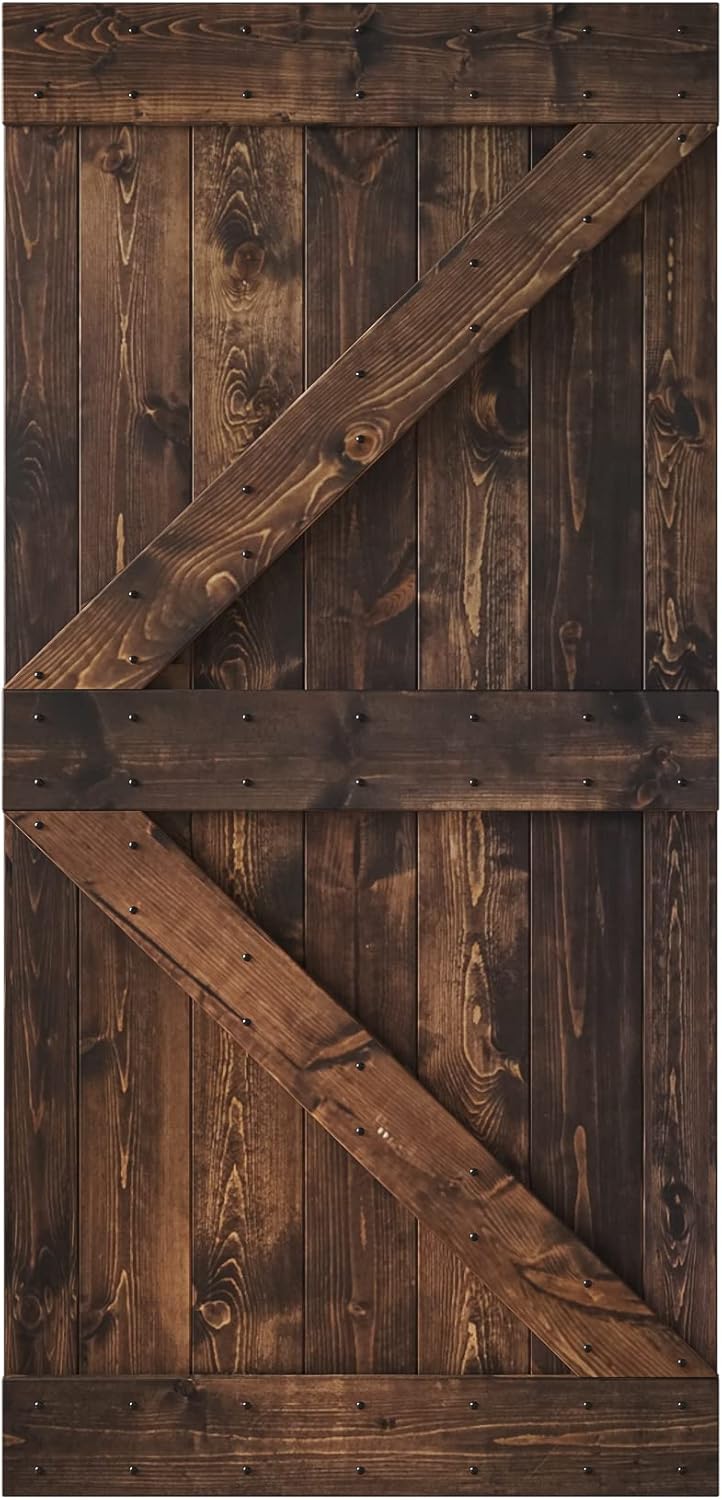 42 in x 84 in Knotty Wood Sliding Barn Door V18143