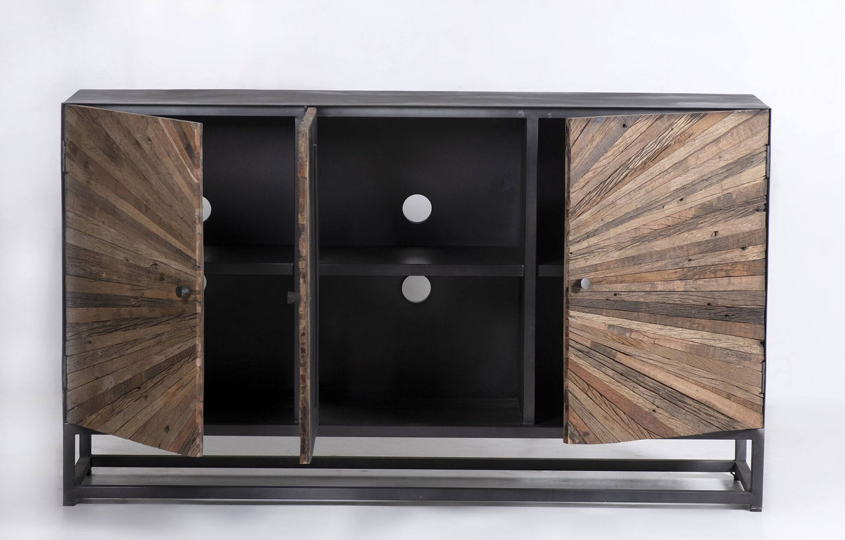 Reclaimed Wood 3 Door Accent Cabinet N4990
