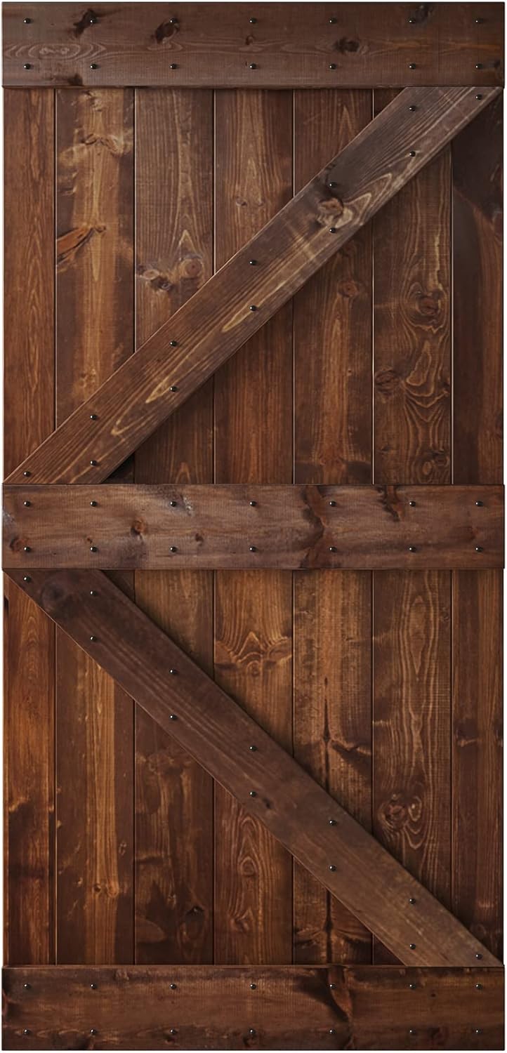 42 in x 84 in Knotty Wood Sliding Barn Door V18143