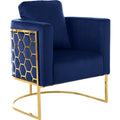 Navy Velvet Gold Chair F723