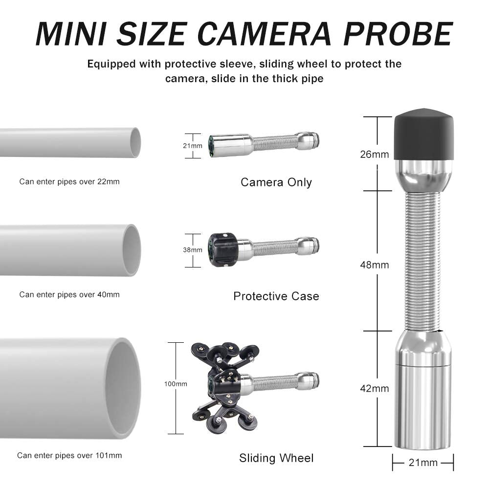 65ft WiFi Waterproof IP68 HD 1080P Sewer Camera N755266