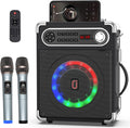 Portable Bluetooth Karaoke Machine with Two Wireless Microphones O50875