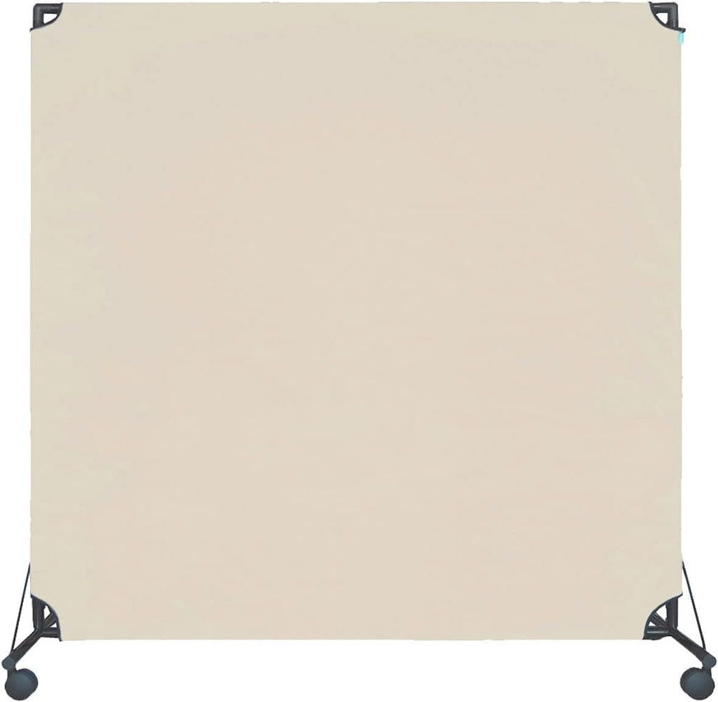 Beige 6' x 6' Canvas Rolling Room Divider G358601