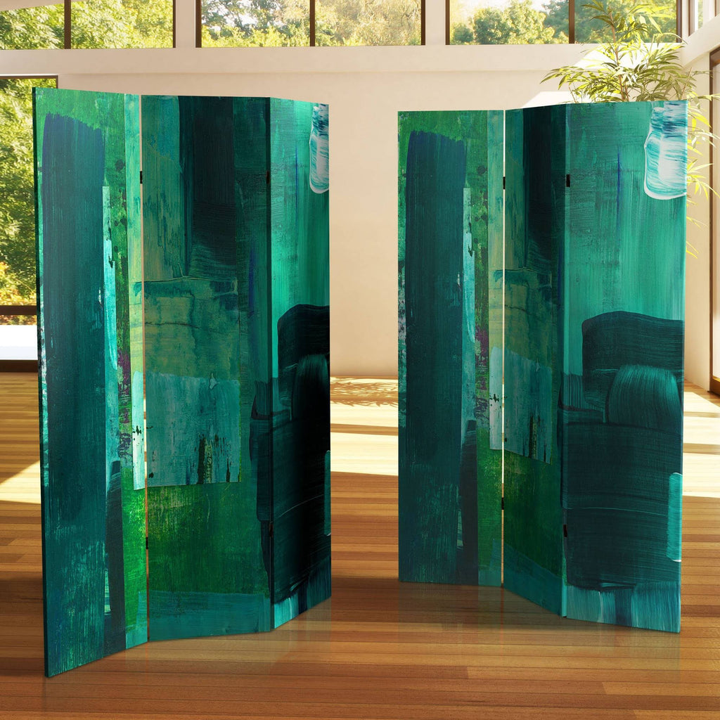 6 ft. Tall Double Sided Undersea Canvas Room Divider N915