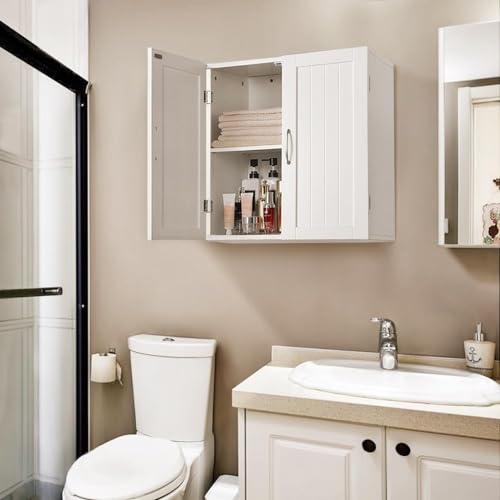 White 2 Door Wall Mount Storage Cabinet Z20032