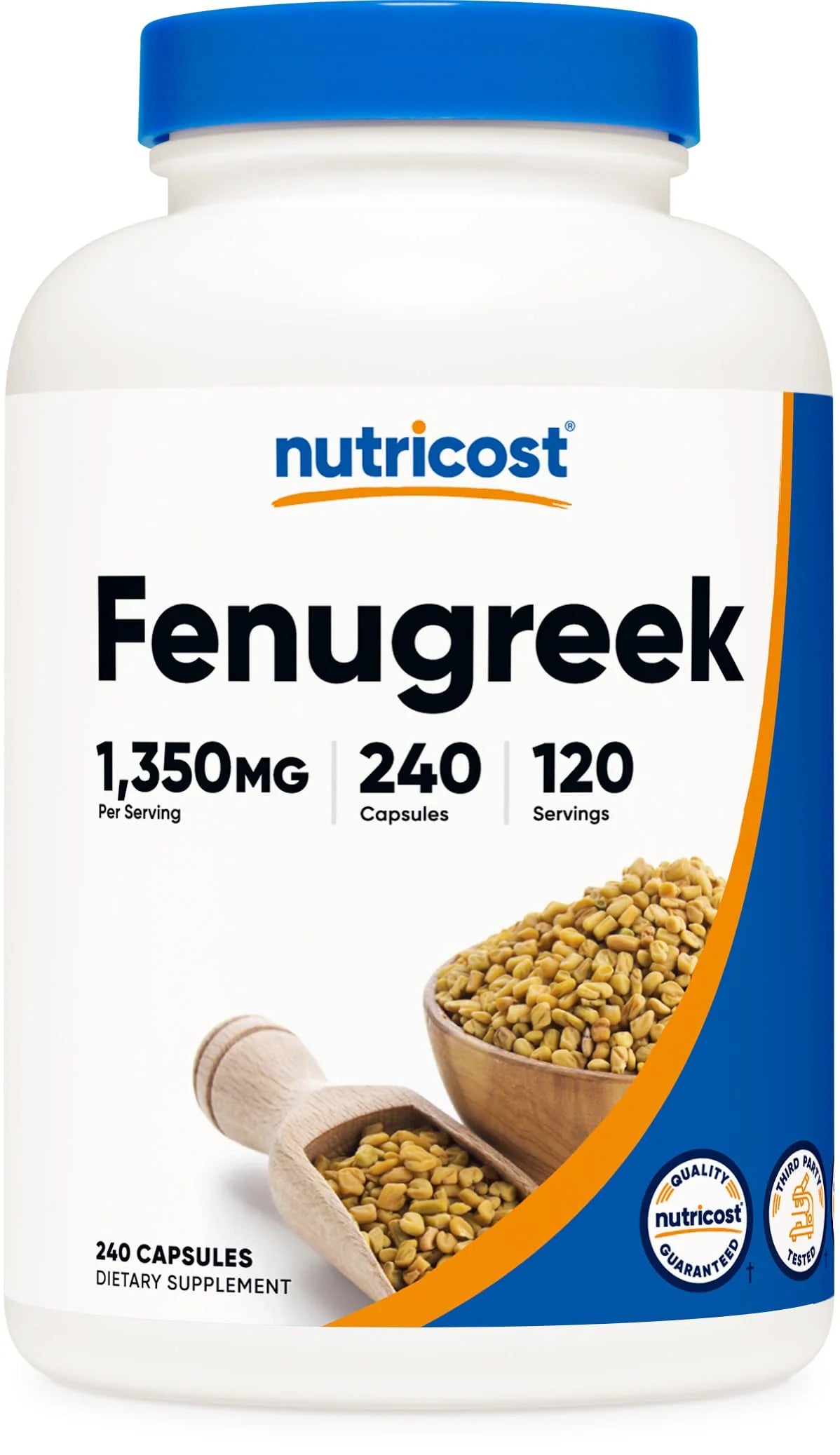 Fenugreek Seed 1350mg 240 Capsules Gluten Free Non-GMO E626281