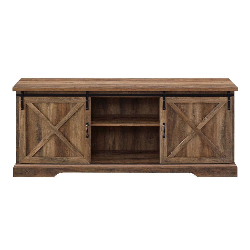 Reclaimed Barnwood Sliding Door TV Stand S37733