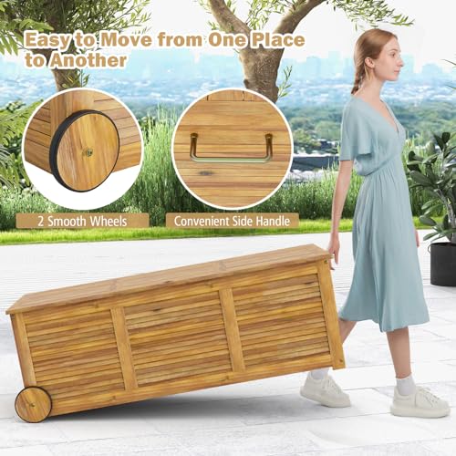 46 Gallon Acacia Wood Storage Bench M655