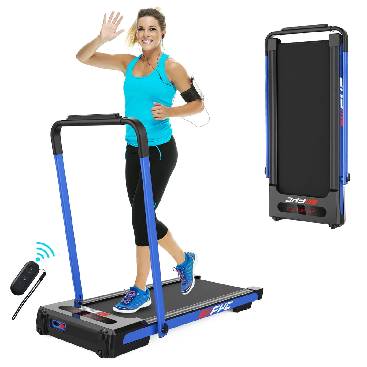 2.5HP Folding Treadmill with Remote Control & LED Display Y3189