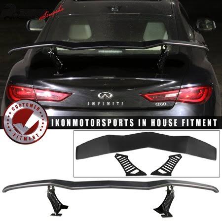 Universal Adjustable Trunk Spoiler Wing Black ABS E936