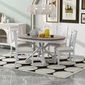 5-Piece Extendable Round Dining Table Set with 4 Upholstered Chairs E617