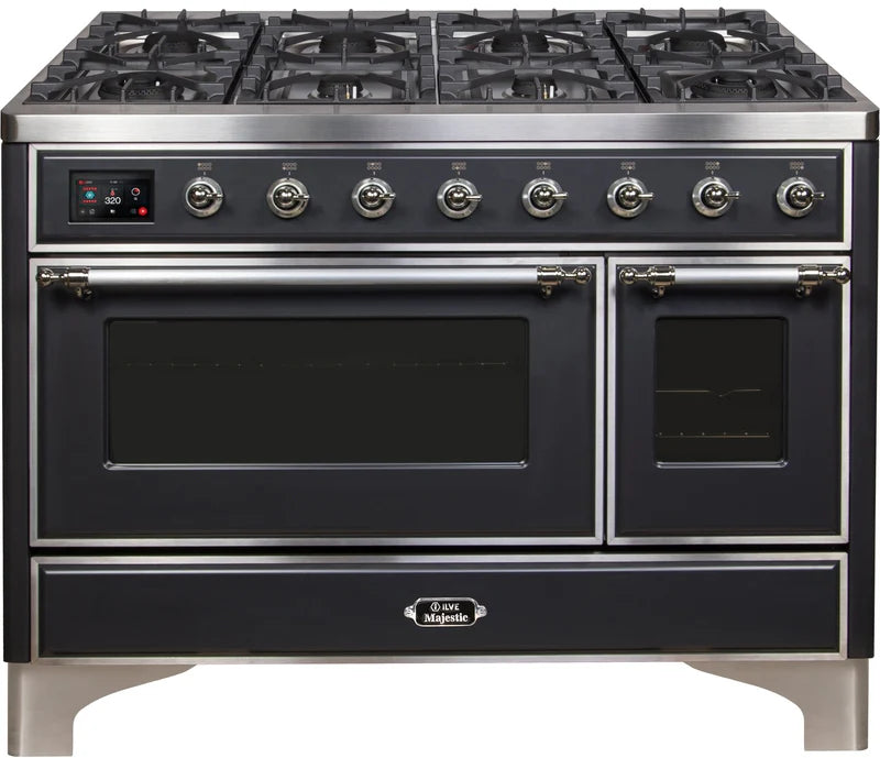 48 Dual Fuel Natural Gas Range Matte Graphite Chrome Trim D655160