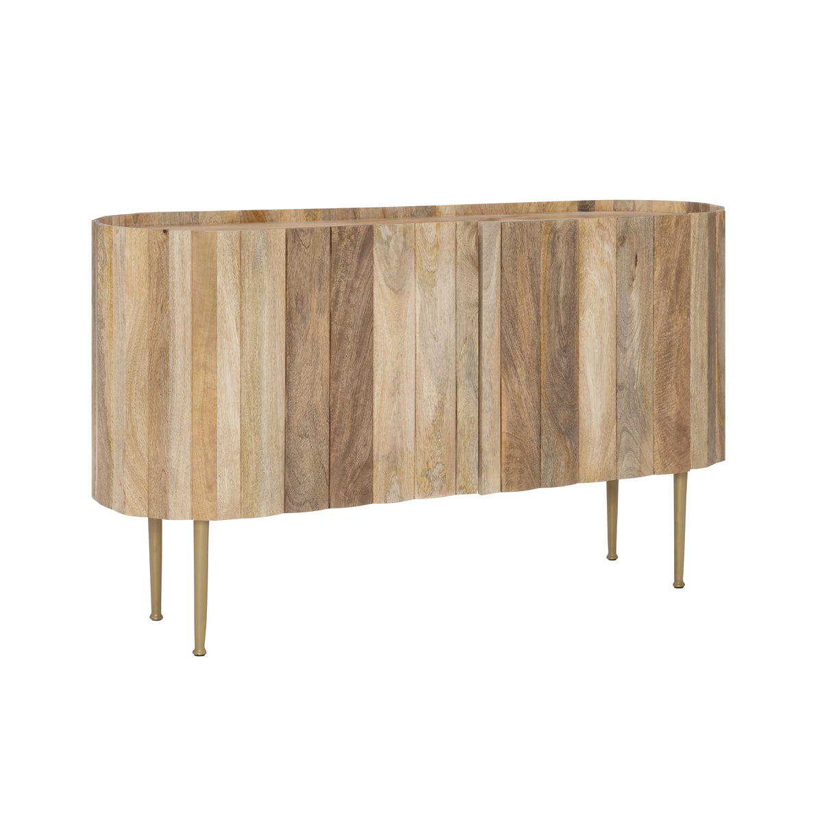 Wood and Iron Console Table with Shelves L125272