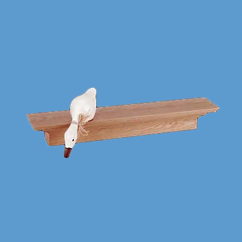 Natural Oak Wall Mounted Bathroom Shelf 30 in. Q403