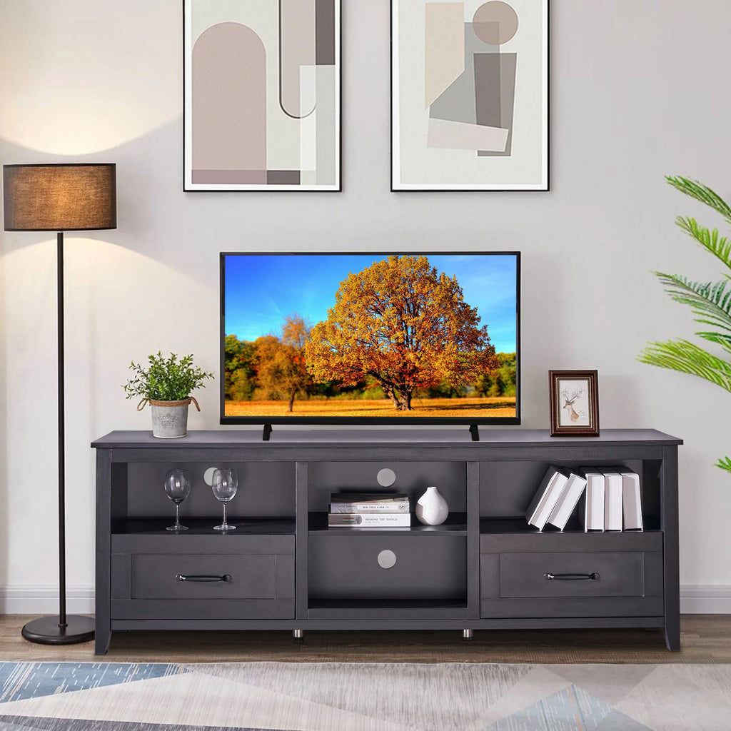 Black Wood TV Stand with 2 Drawers X84766
