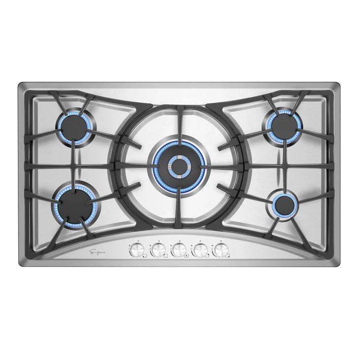 36 Stainless Steel Built-In Gas Cooktop with 6 Burners J9166