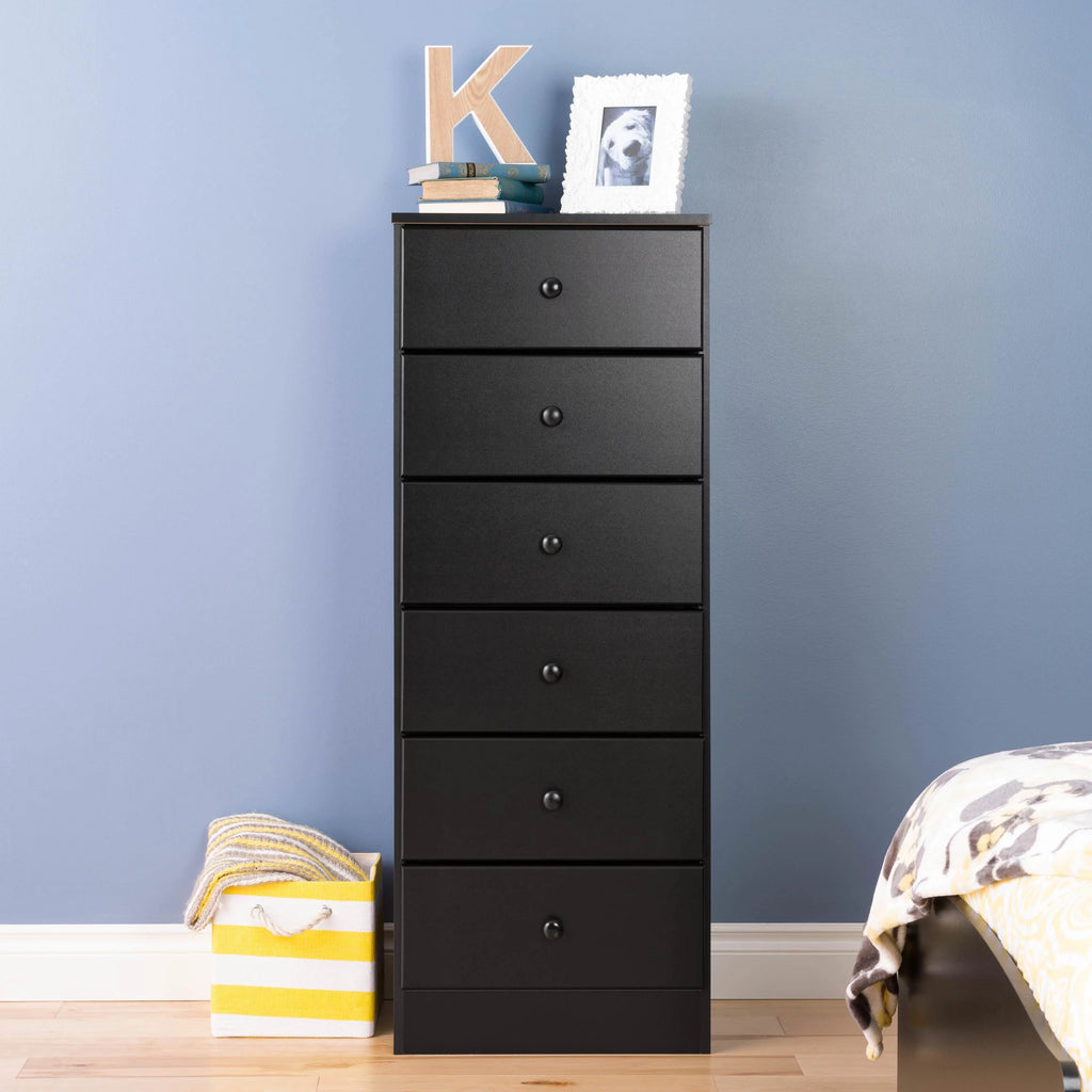 Tall Black 6-Drawer Dresser M229903