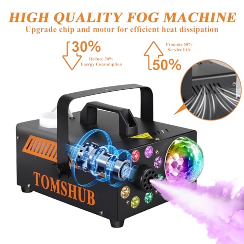 600W Fog Machine with Disco Ball & 13-Color LED Lights L50259