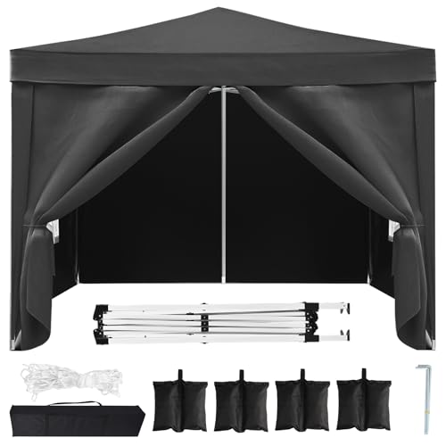 10x20 White Pop Up Canopy Tent with 6 Sidewalls G593
