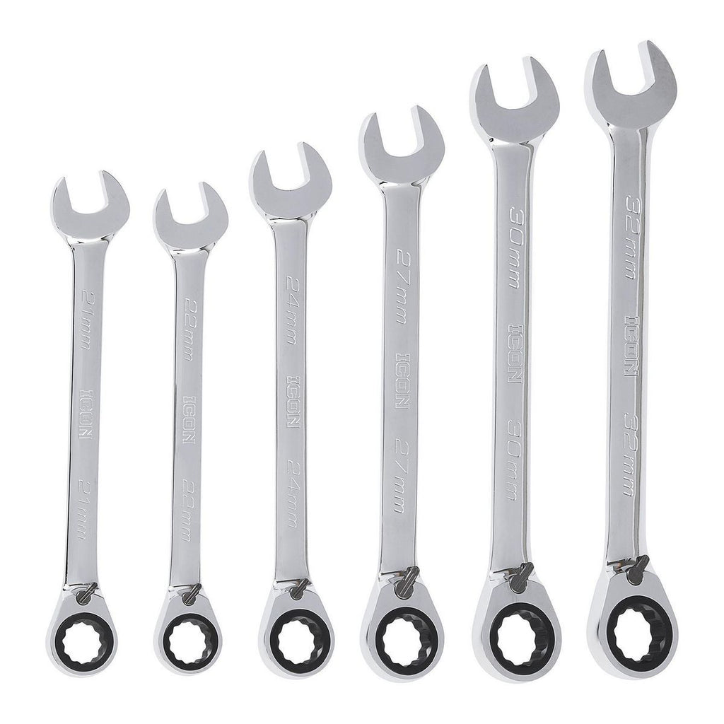 6-Piece Reversible Metric Ratcheting Combination Wrench Set L47515
