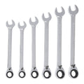 6-Piece Reversible Metric Ratcheting Combination Wrench Set L47515