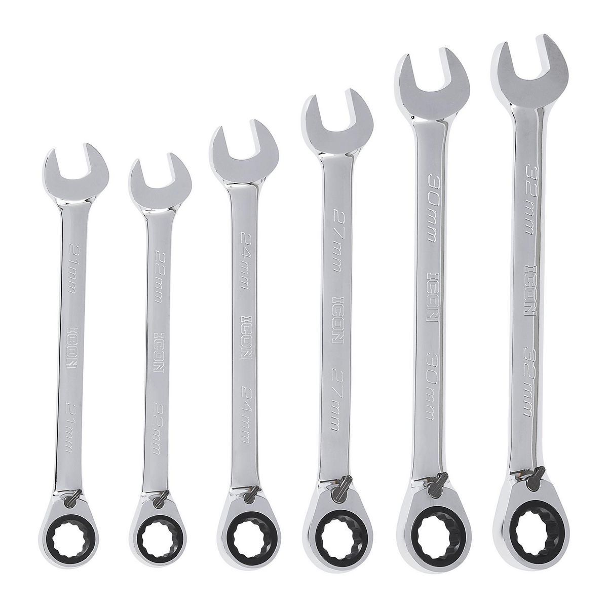 6-Piece Reversible Metric Ratcheting Combination Wrench Set L47515