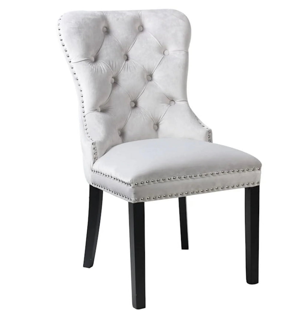 Velvet Grey Tufted Chair Y248156