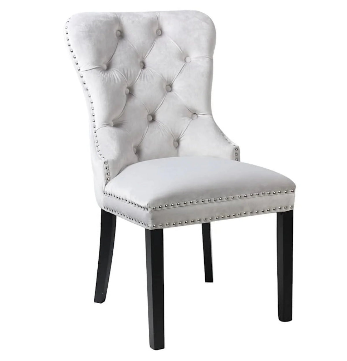 Velvet Grey Tufted Chair Y248156