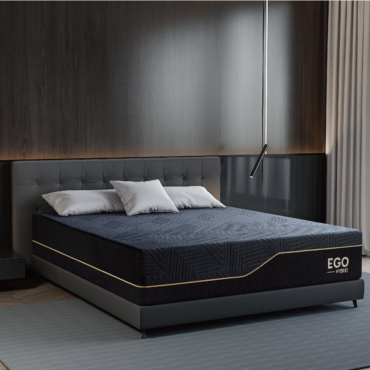 Black 14 inch King Size Hybrid Memory Foam Mattress W324665