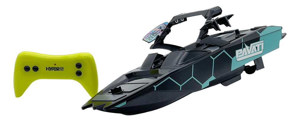 1:18 Electric Blue and Black Remote Control Wakeboard Boat A83615