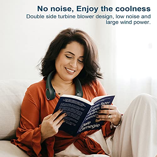 Portable Rechargeable Bladeless Neck Fan 3 Speed 4000 mAh White B501