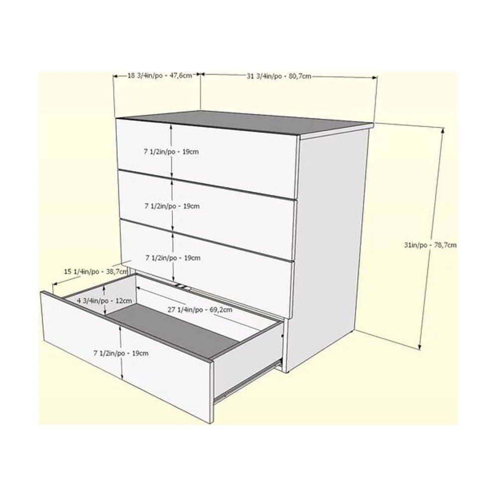 4 Piece Queen Size Bedroom Set Natural Maple and White E951