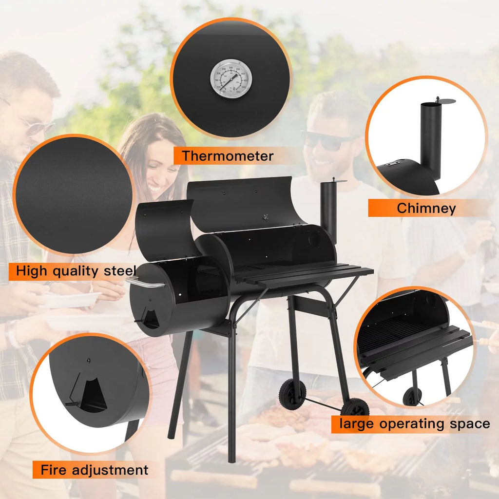 Charcoal Grills Outdoor BBQ Grill Portable Grill Offset Smoker E46210