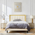 Full Size Platform Bed Frame Beige S912