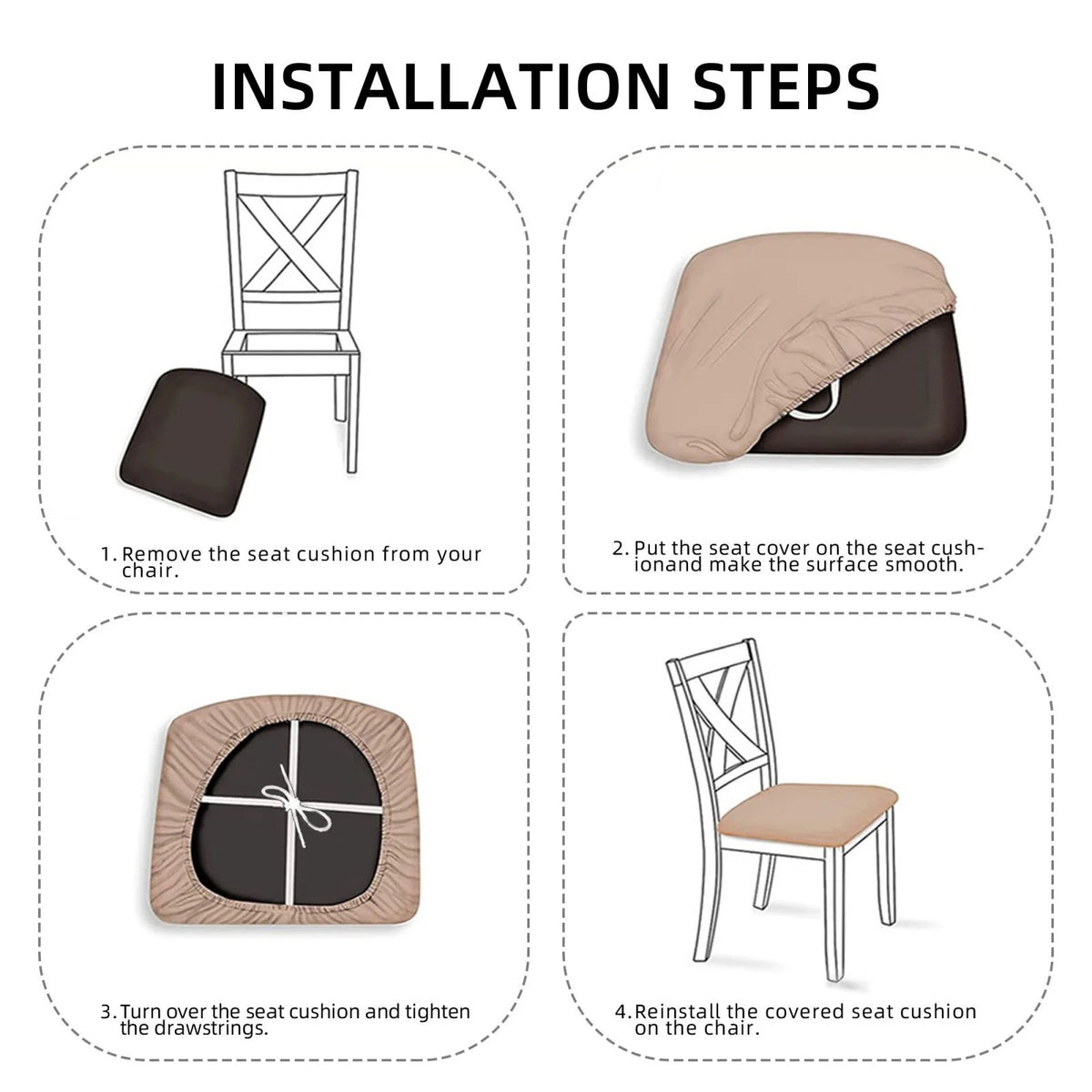 Leopard Print Dining Chair Seat Covers R987303