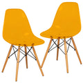 Transparent Orange Molded Side Chair Set of 2 J2773