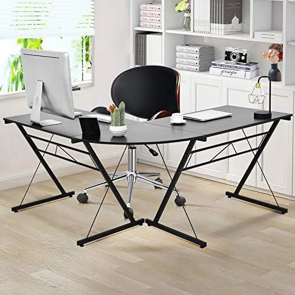 L-Shaped Corner Computer Desk with Round Corner G8654