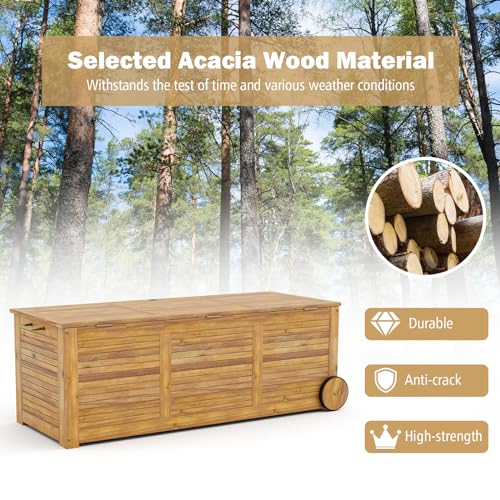 46 Gallon Acacia Wood Storage Bench M655