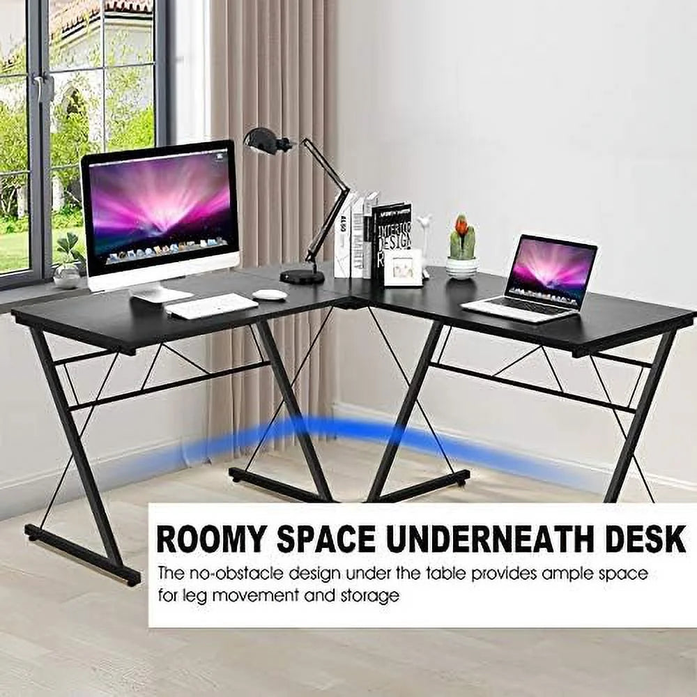 L-Shaped Corner Computer Desk with Round Corner G8654